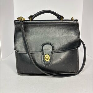 Vintage Coach Willis Black Leather Crossbody bag